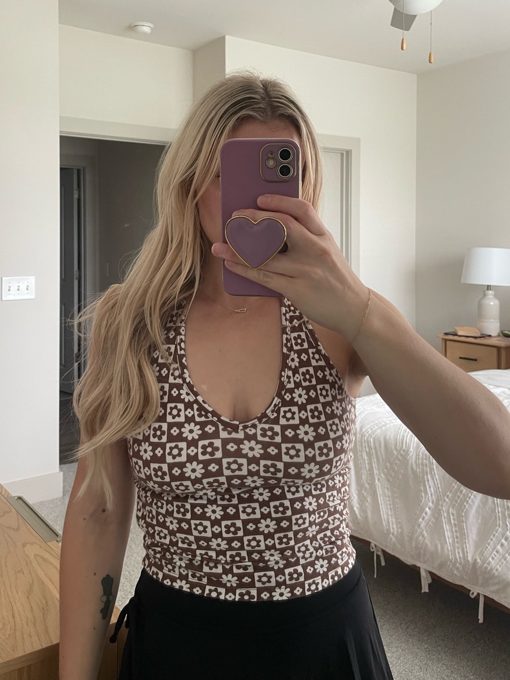 Hollister Brown and White Halter Top